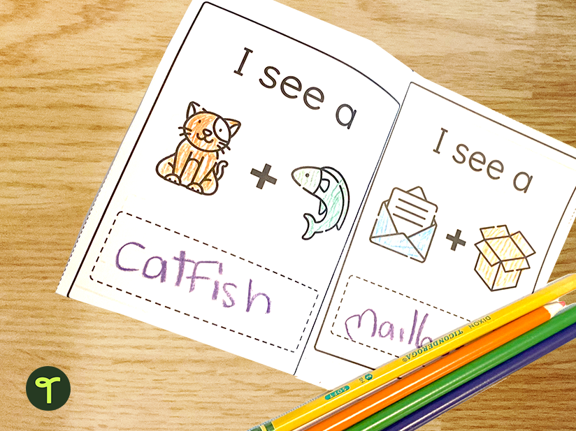 compound words list mini book for kids