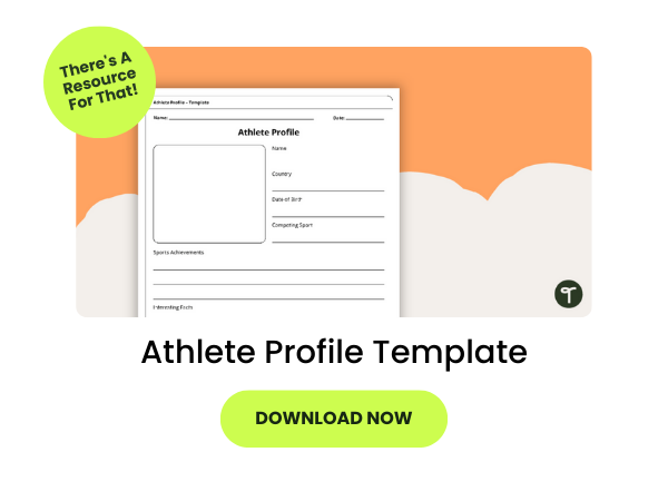Athlete Profile Template with green 