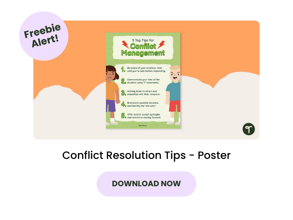 Conflict Resolution Tips - Poster with pink 