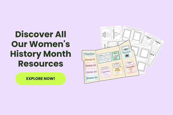 Women's History Month Resources with green 