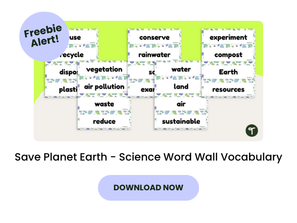 Save Planet Earth - Science Word Wall Vocabulary