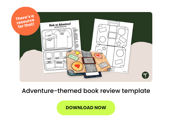 Adventure themed book review template preview