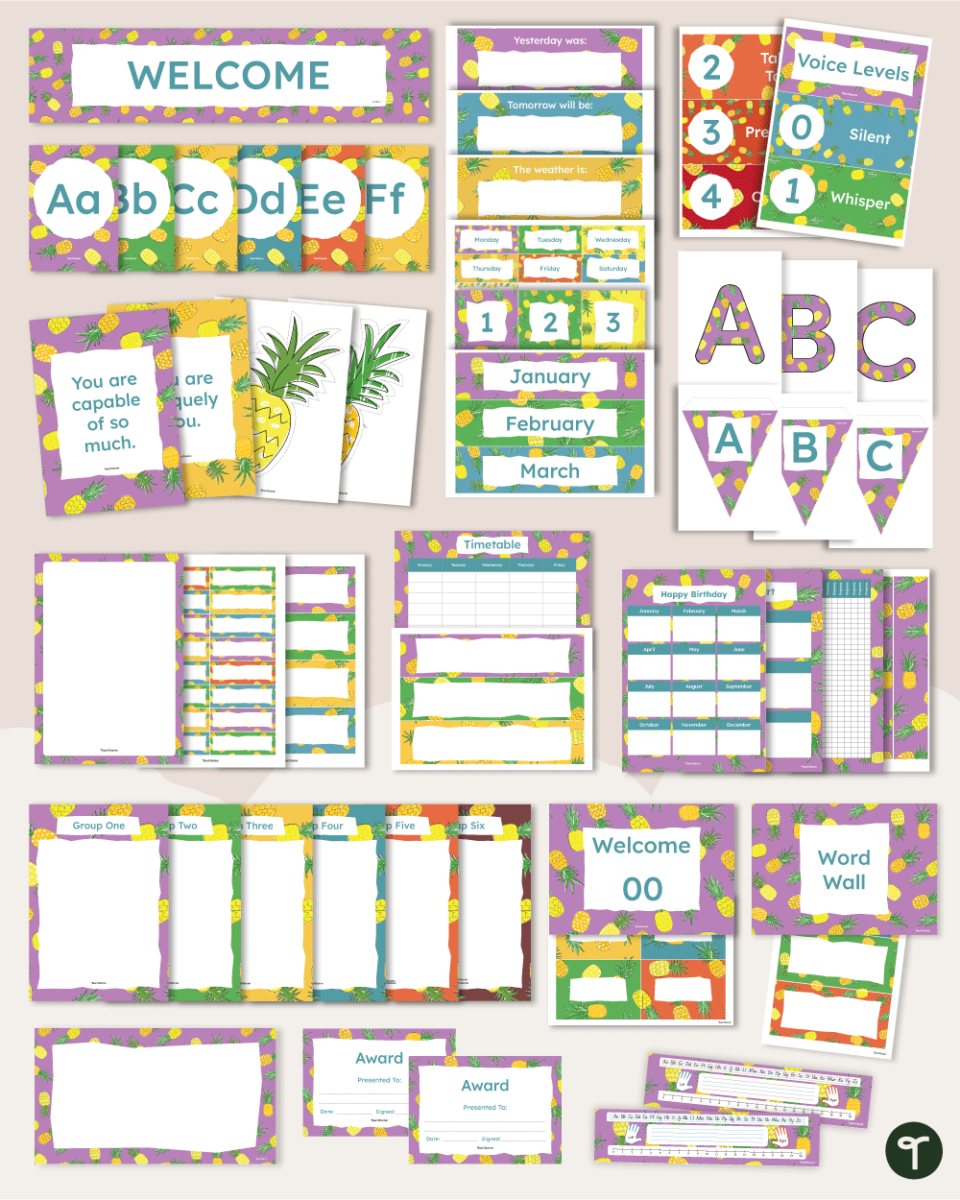 Pineapple Classroom Theme Decor Bundle