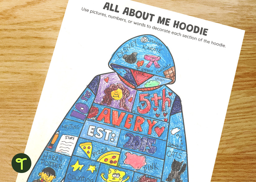 All About Me’ Hoodie Design template.