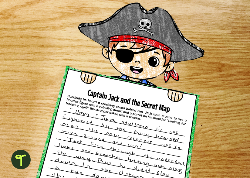 book week art activity and pirate writing prompt