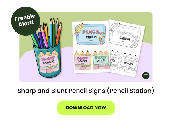 A pencil jar that says 