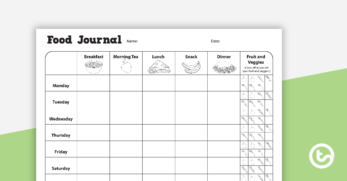 Preview image for Food Journal Worksheets - teaching resource