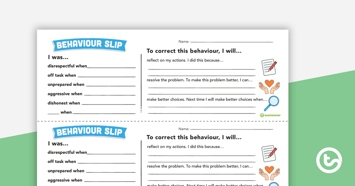 Preview image for Behaviour Slips – Upper Years - teaching resource