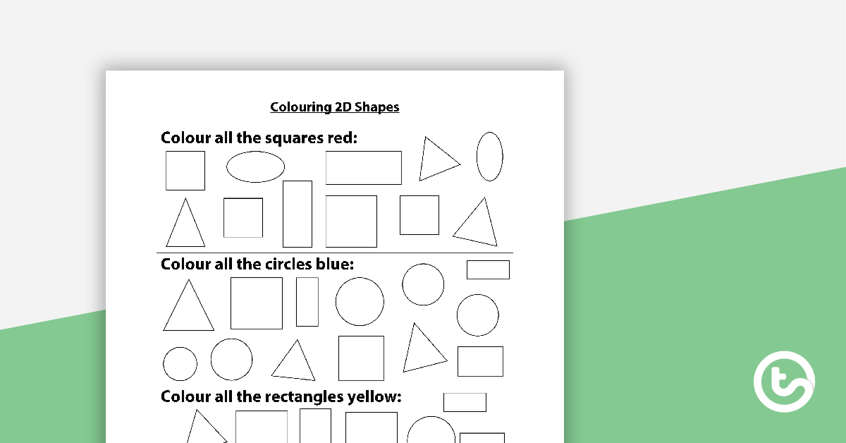 预览图像着色二维形状工作表-教学资源