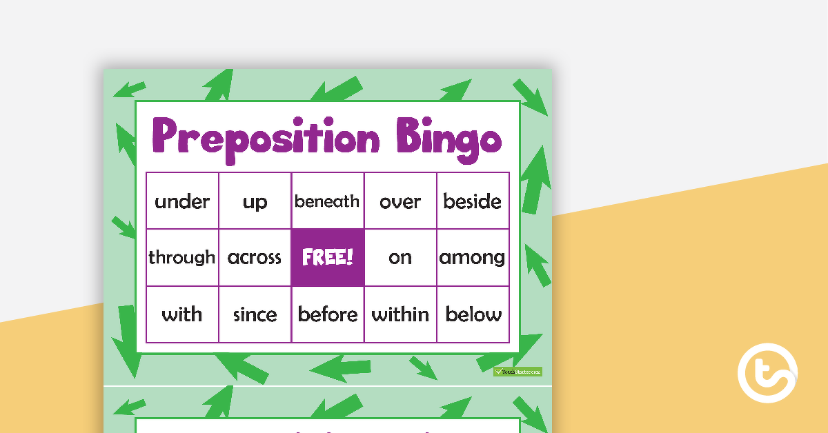 Preview image for Preposition Bingo - teaching resource