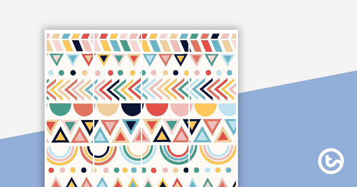 Preview image for Geometric Boho - Border Trimmers - teaching resource