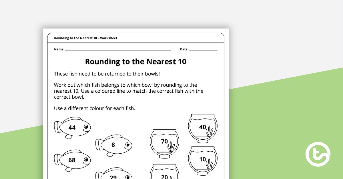 预览图像for Rounding to the Nearest 10 – Worksheet - teaching resource