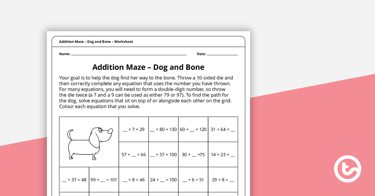预览图像添加迷宫——狗和骨头的工作表——教学资源