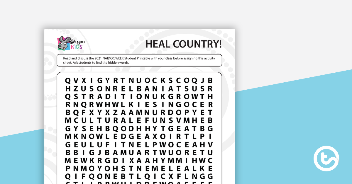 Preview image for NAIDOC 2021 – Heal Country!  - Word Search (Upper Years) - teaching resource