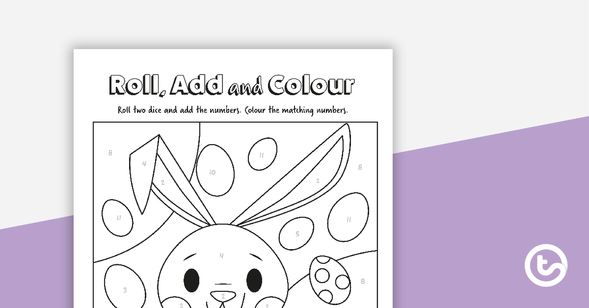 预览图像的卷，添加和色彩-复活节兔子-教学资源