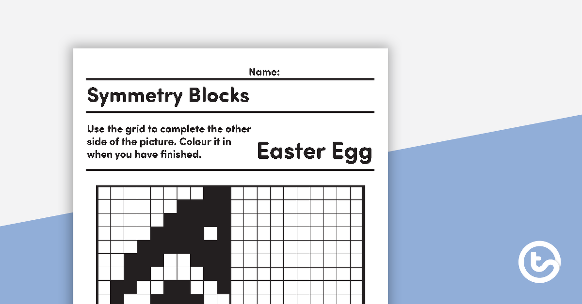 对称块的预览图像网格活动 - 复活节彩蛋 - 教学资源