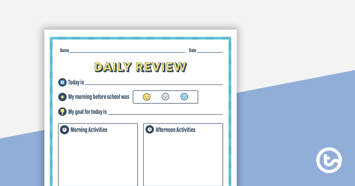 Preview image for Daily Review Template - teaching resource