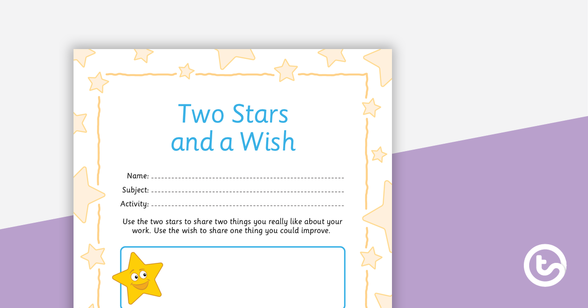 Preview image for Two Stars and a Wish Worksheet - teaching resource