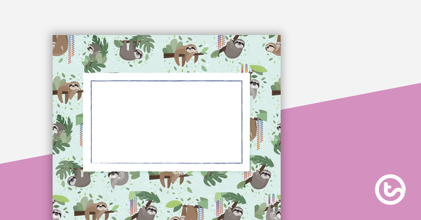 Preview image for Sloths – Diary Cover - teaching resource