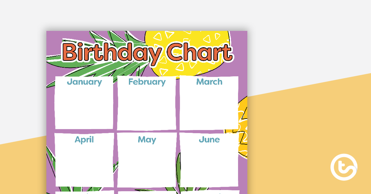 Preview image for Pineapples - Happy Birthday Chart - teaching resource