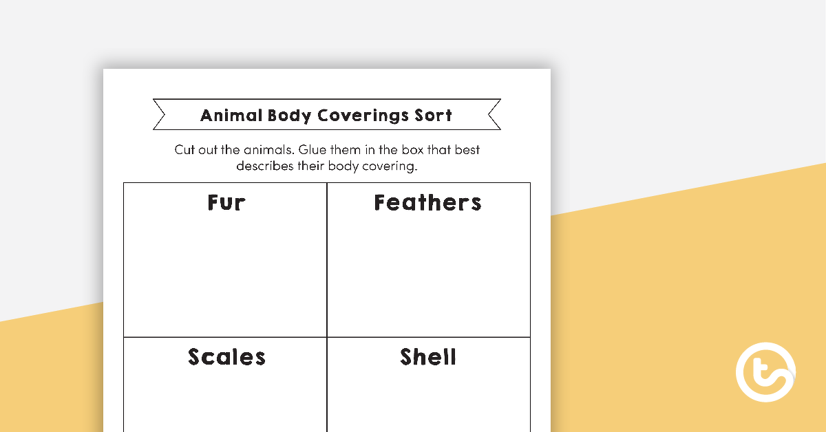 Preview image for Animal Body Coverings Sort - teaching resource