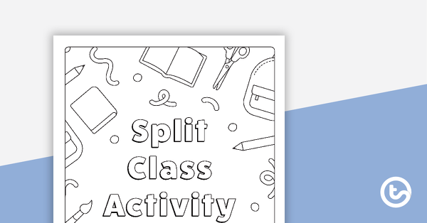 Preview image for Split Class/Fast Finisher Booklet Front Cover - School Supplies Theme - teaching resource