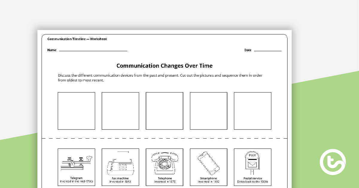 通讯更改的预览图像随着时间的推移工作表 - 教学资源