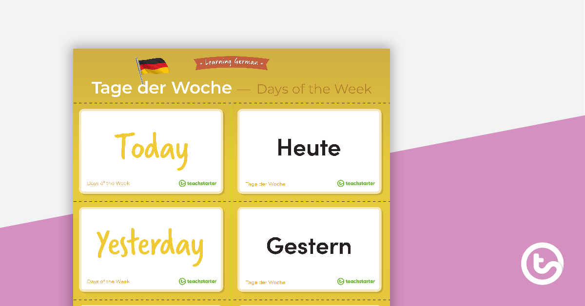 Preview image for Days of the Week – German Language Flashcards - teaching resource
