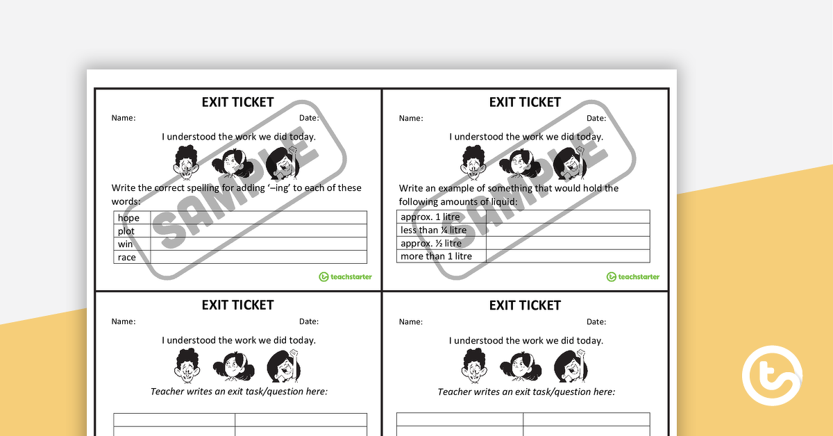 Preview image for Editable Exit Tickets – Template - teaching resource