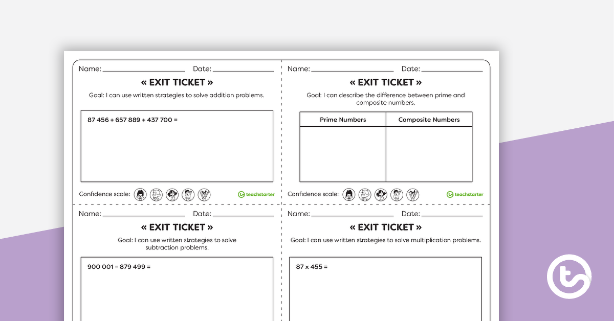 Preview image for Year 6 Numeracy Exit Tickets – Worksheets - teaching resource