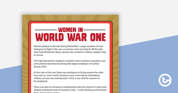 在第一次世界大战为妇女的预览图像-教学资源