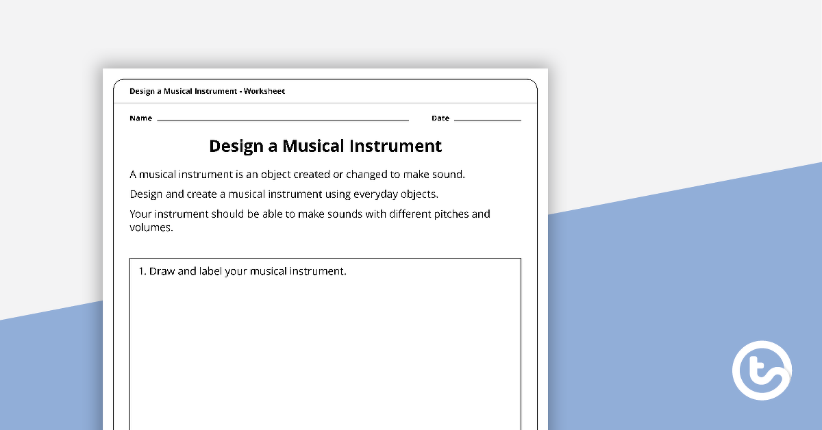 设计乐器工作表的预览图像 - 教学资源