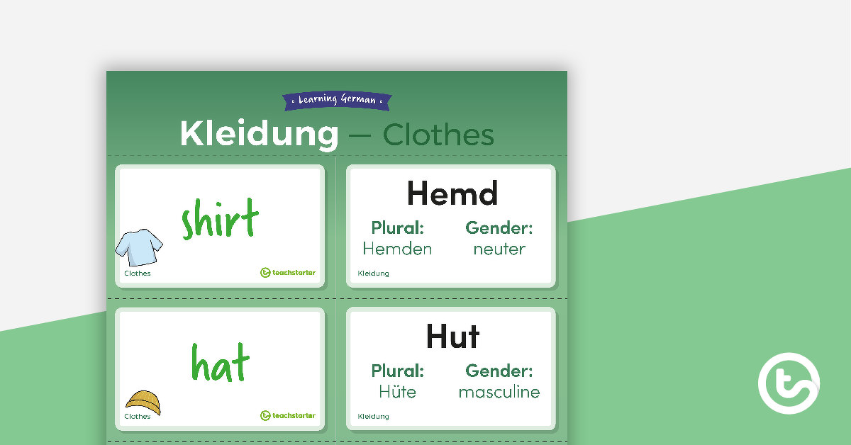 Preview image for Clothes – German Language Flashcards - teaching resource