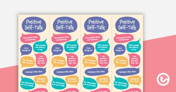 Preview image for Positive Self-Talk Bookmark - teaching resource