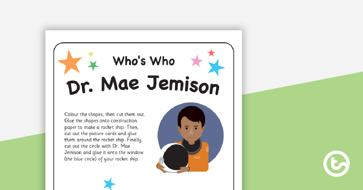 Preview image for Dr. Mae Jemison - Cut and Paste Activity - teaching resource