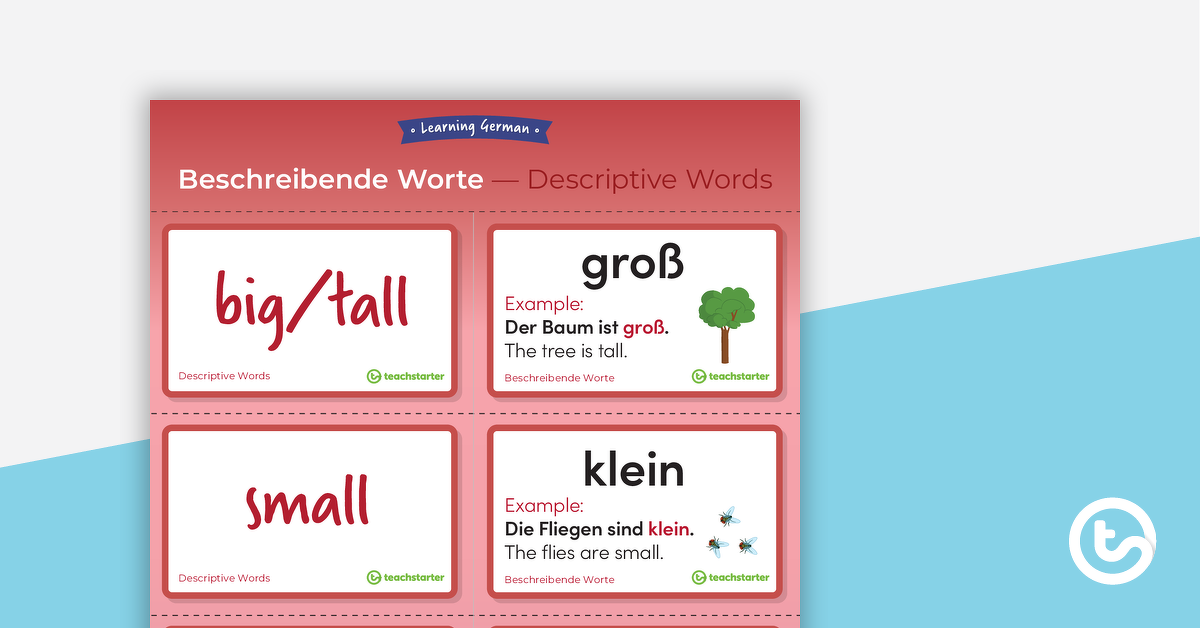 Preview image for Descriptive Words – German Language Flashcards - teaching resource