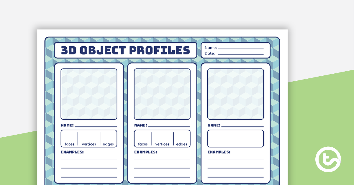 Preview image for 3D Object Profiles – Template - teaching resource