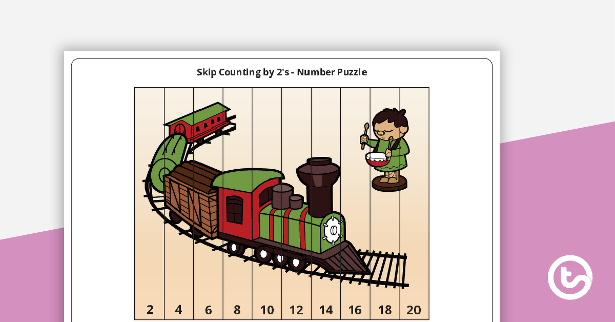 预览图像for Christmas Skip Counting Number Puzzles - teaching resource