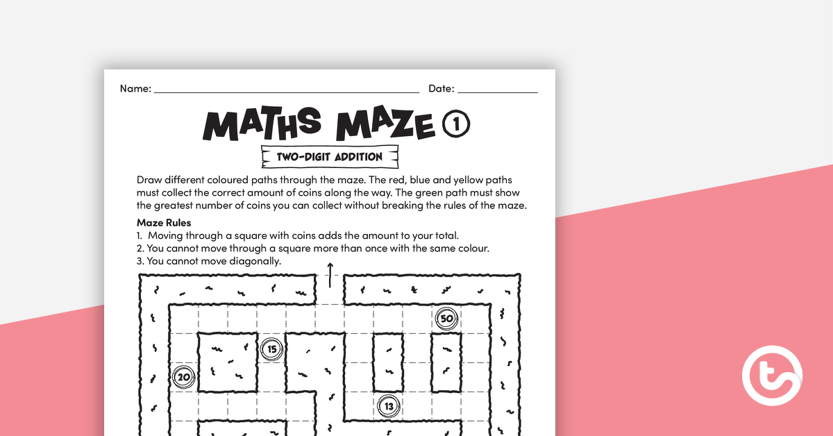 预览图像为数学迷宫(两位数加法)-教学资源