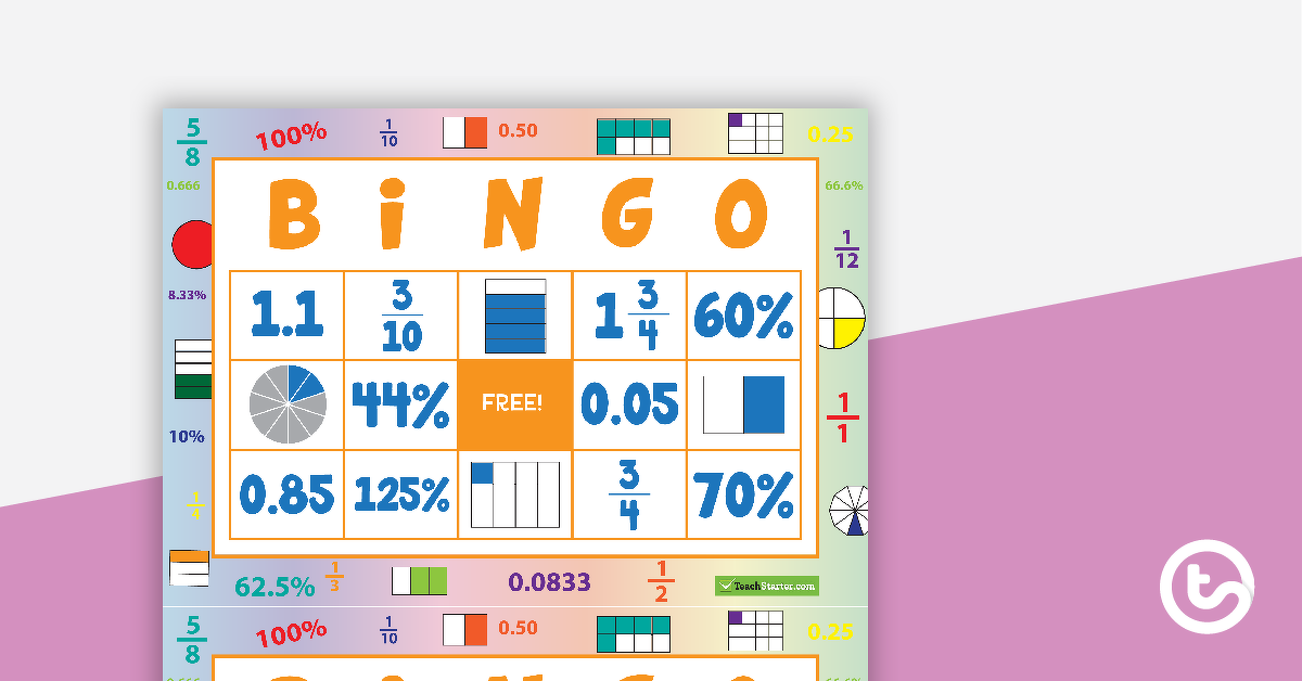 Preview image for Fraction, Decimal and Percentage Bingo - teaching resource