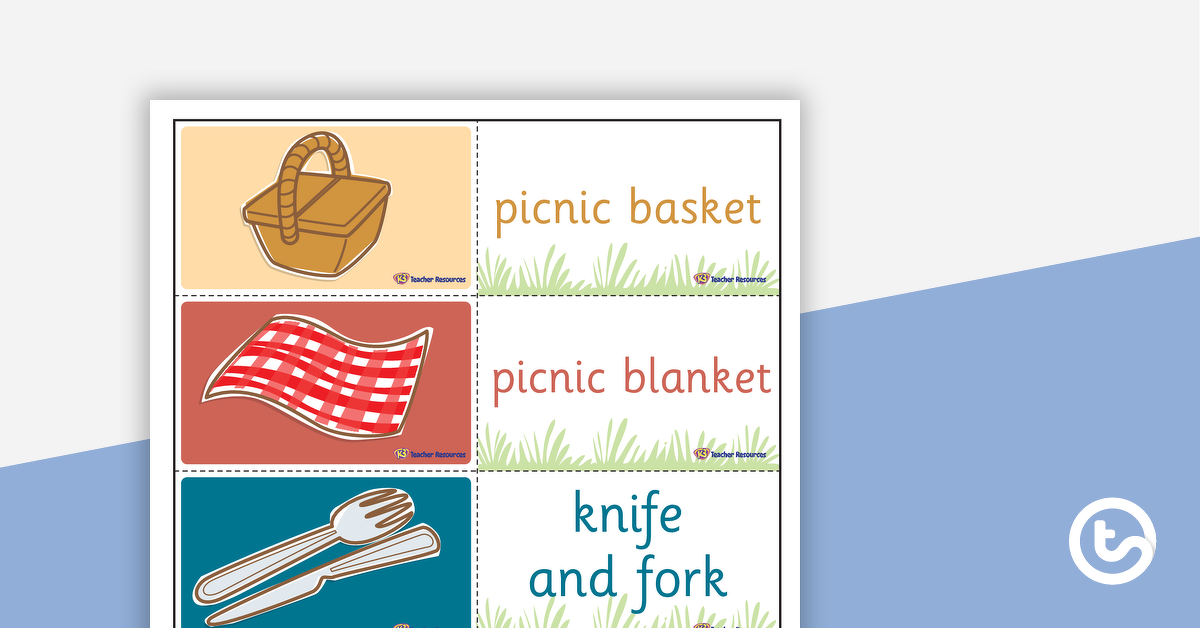 Preview image for Picnic Vocabulary Match-Up Activity - teaching resource