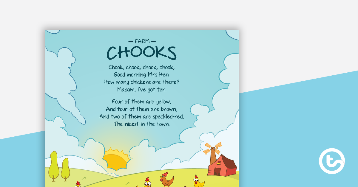 chook，chook，chook，chook的预览图像 - 数字押韵和工作表 - 教学资源