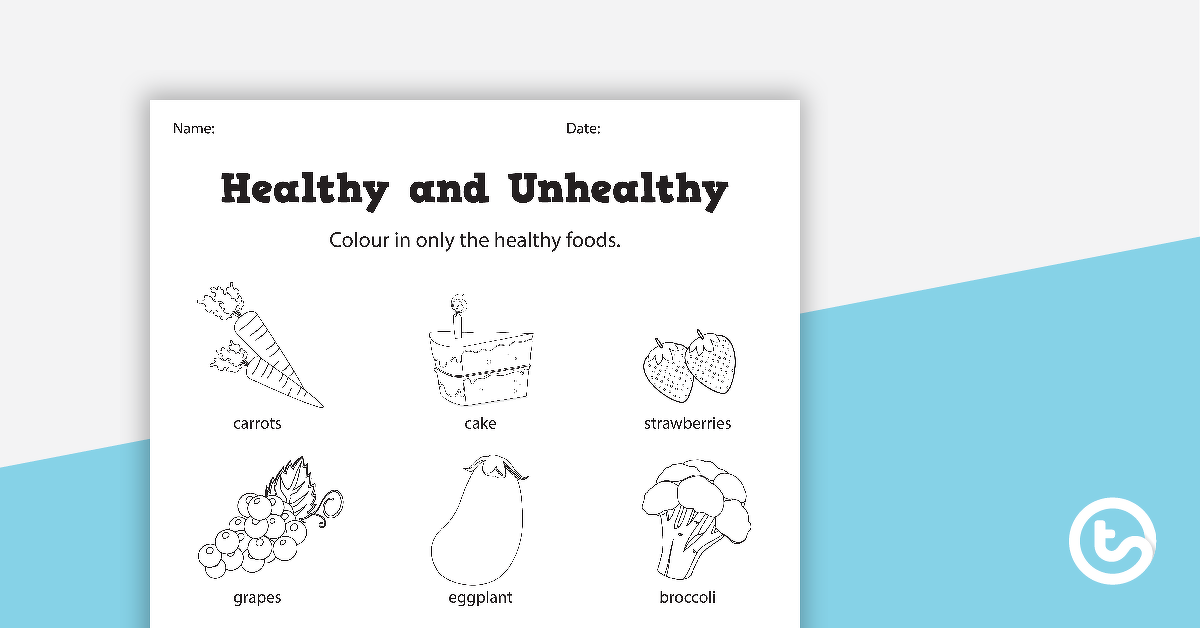 Preview image for Healthy and Unhealthy Food Choices Worksheets - teaching resource