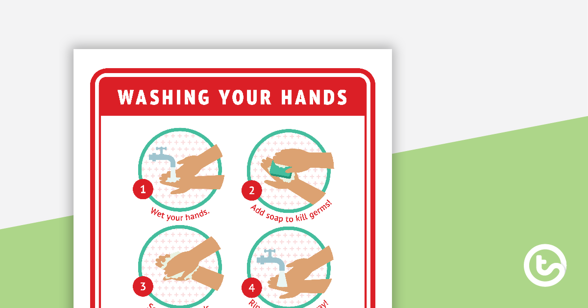 预览图像for Washing Your Hands Poster - teaching resource