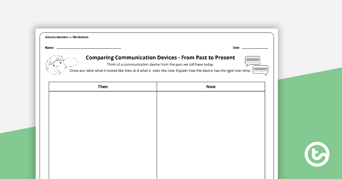 Preview image for Comparing Communication Devices from Past to Present - Worksheet - teaching resource
