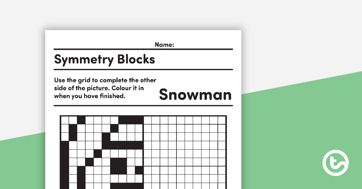 对称块的预览图像网格活动 - 雪人 - 教学资源
