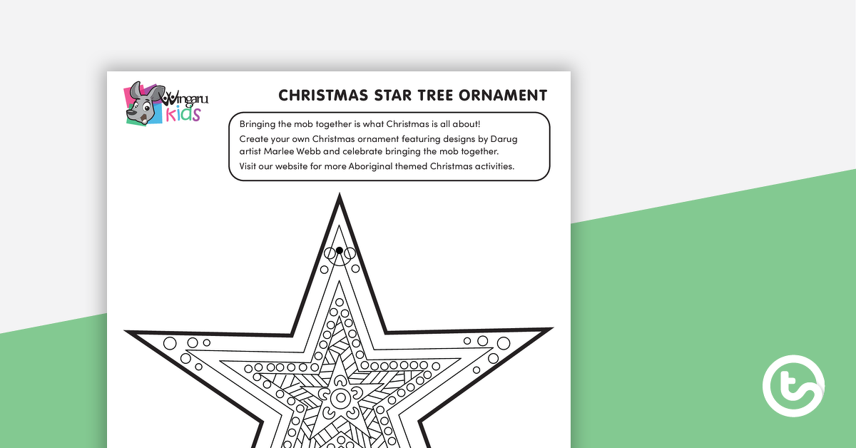 预览图像的圣诞树装饰——明星——教学资源