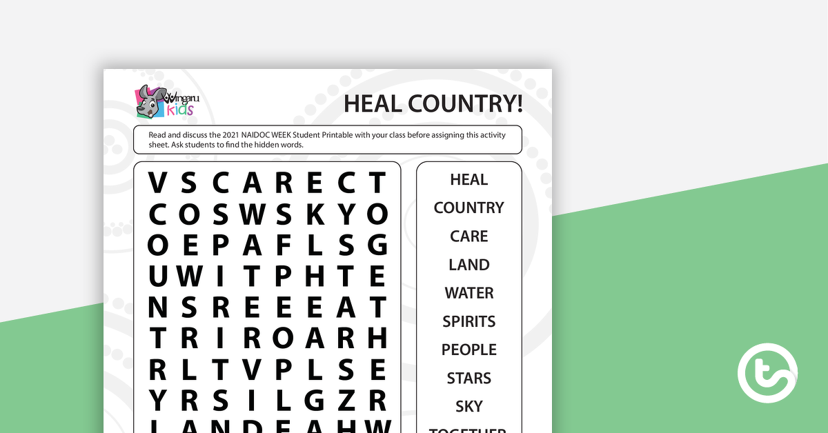 Preview image for NAIDOC 2021 – Heal Country! - Word Search (Early Years) - teaching resource