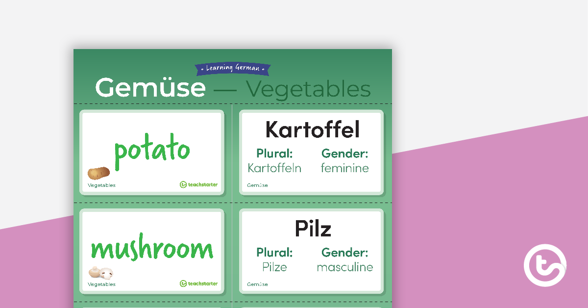 预览图像蔬菜-德语语言抽认卡-教学资源
