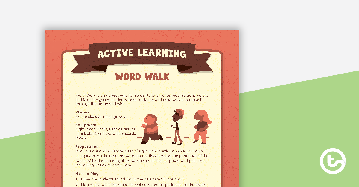 Preview image for Word Walk Active Game - teaching resource